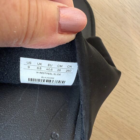 LULULEMON Restfeel Slide Sandal Women Size 9 Black Recovery Slip On Cushioned - Picture 9 of 13